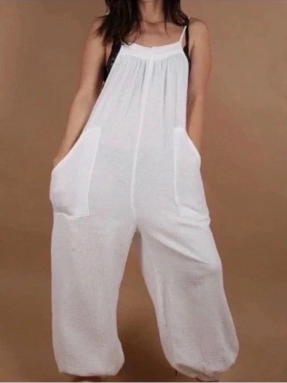 Anthropologie Saturday Sunday Abbi Cotton Gauze Jumpsuit in White
